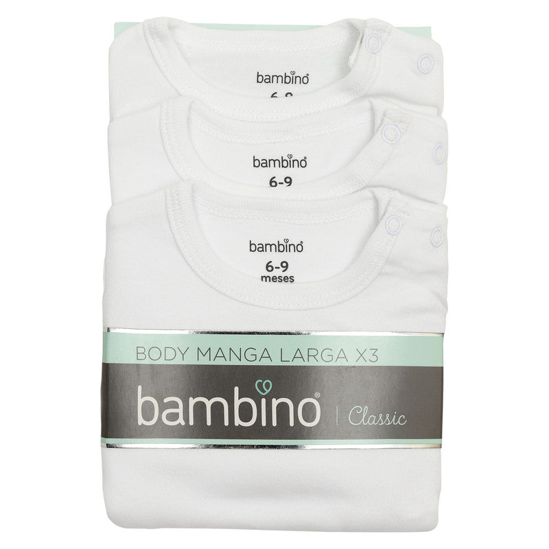 Bambino - 3 Unidades Body Blanco Unisex