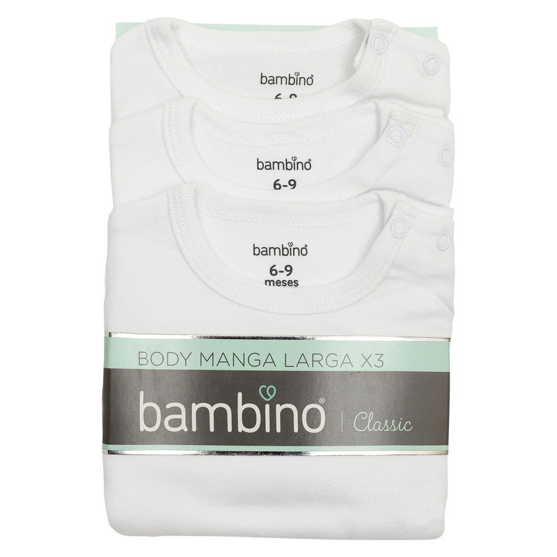 Bambino - 3 Unidades Body Blanco Unisex Recién Nacido