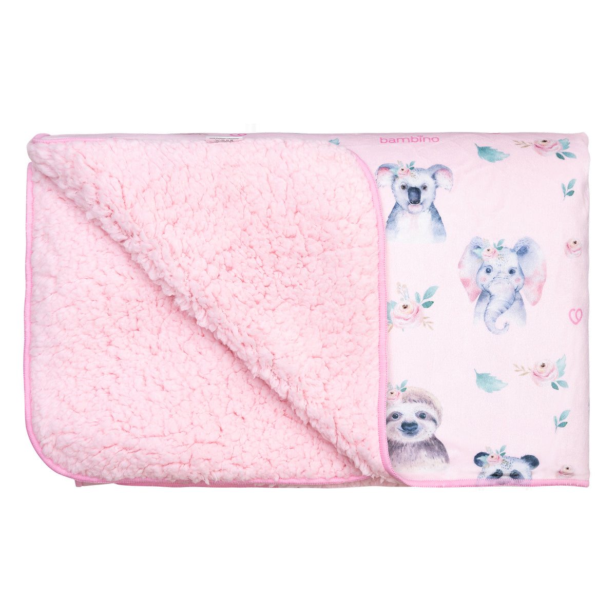Bambino - Frazada De Sherpa Rosado Animales