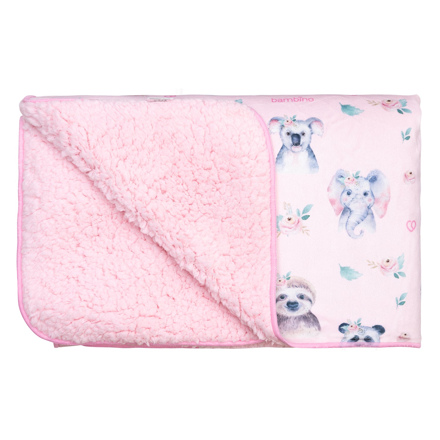 Bambino - Frazada De Sherpa Rosado Animales