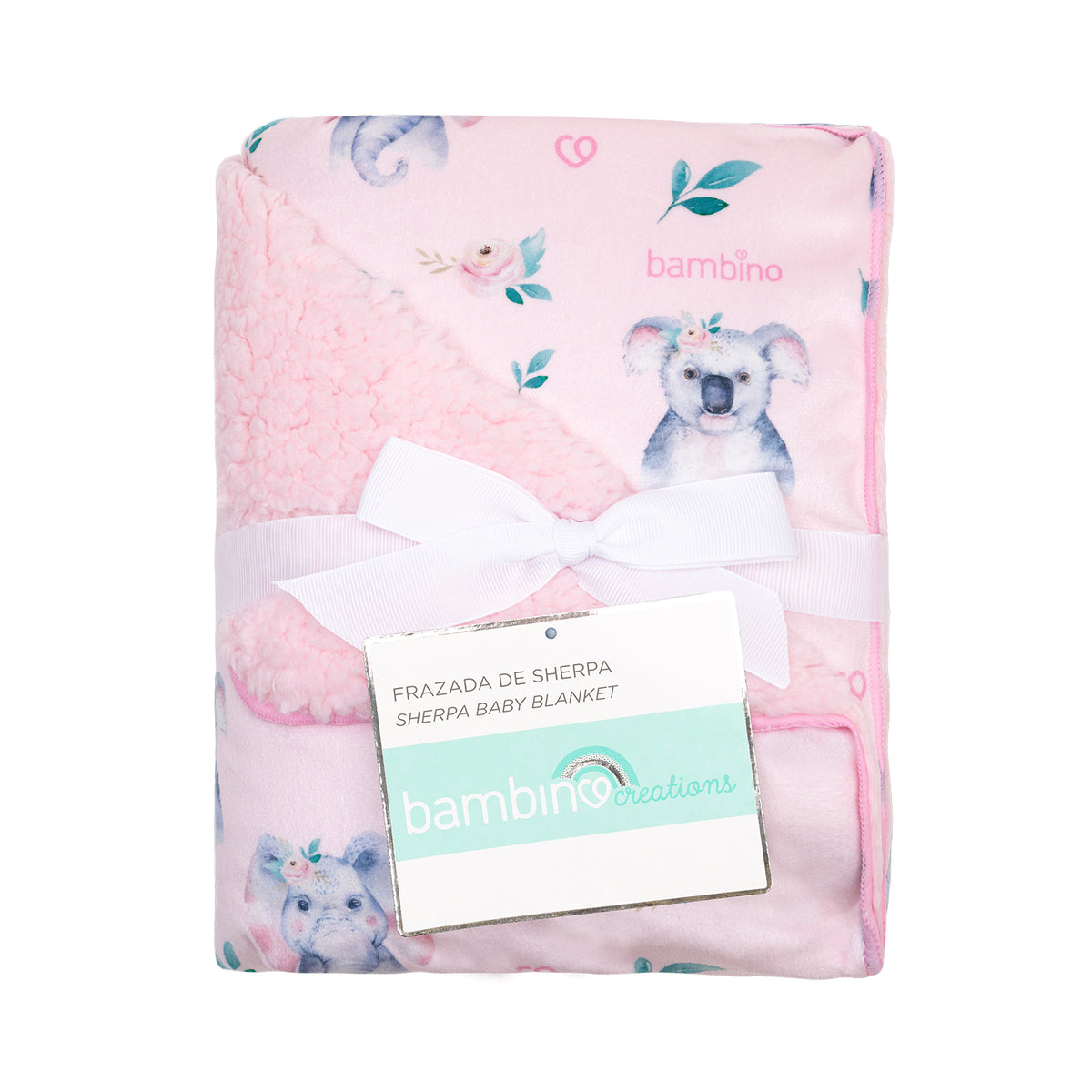 Bambino - Frazada De Sherpa Rosado Animales