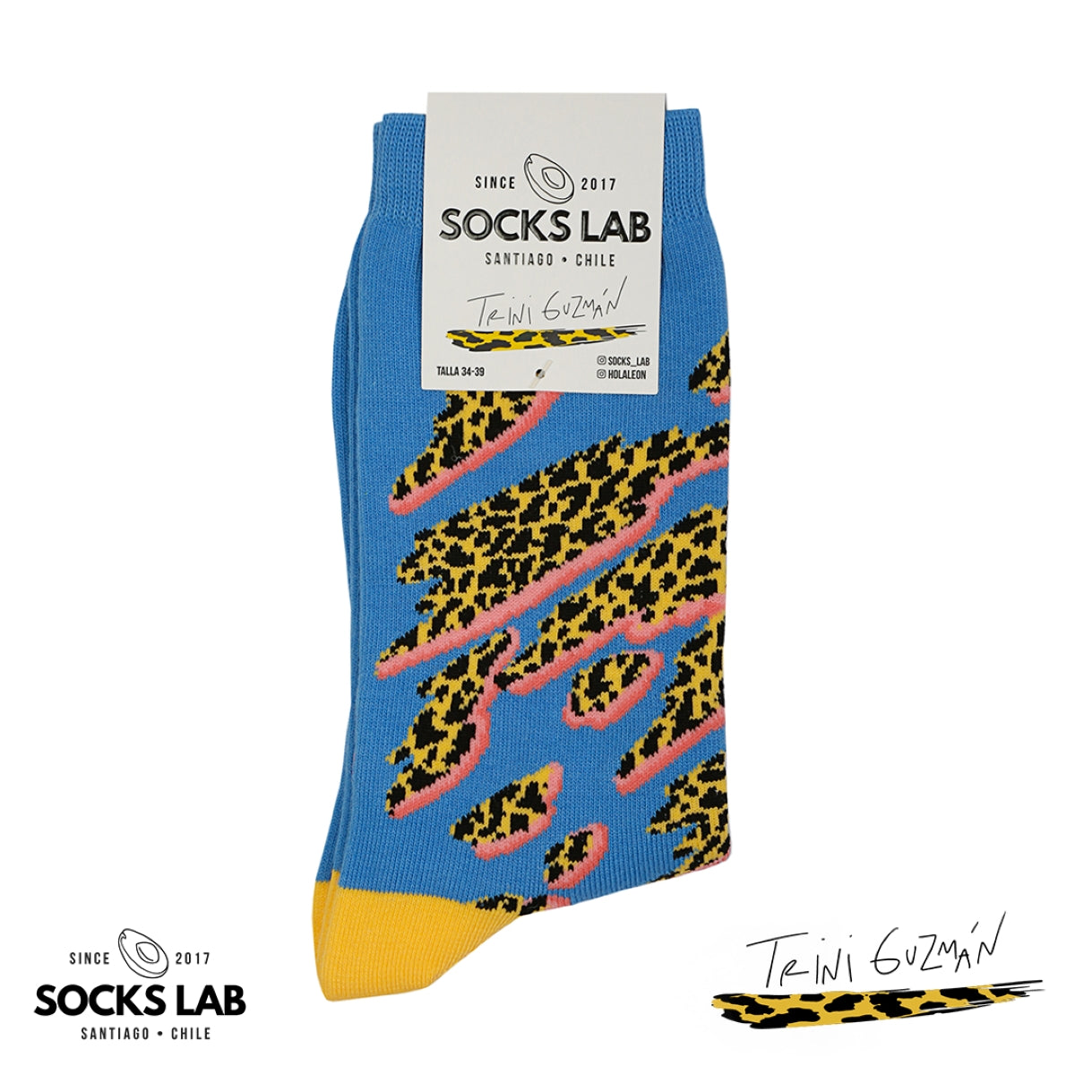 Socks Lab - Calcetín Algodón Peinado Trini Guzmán Celeste