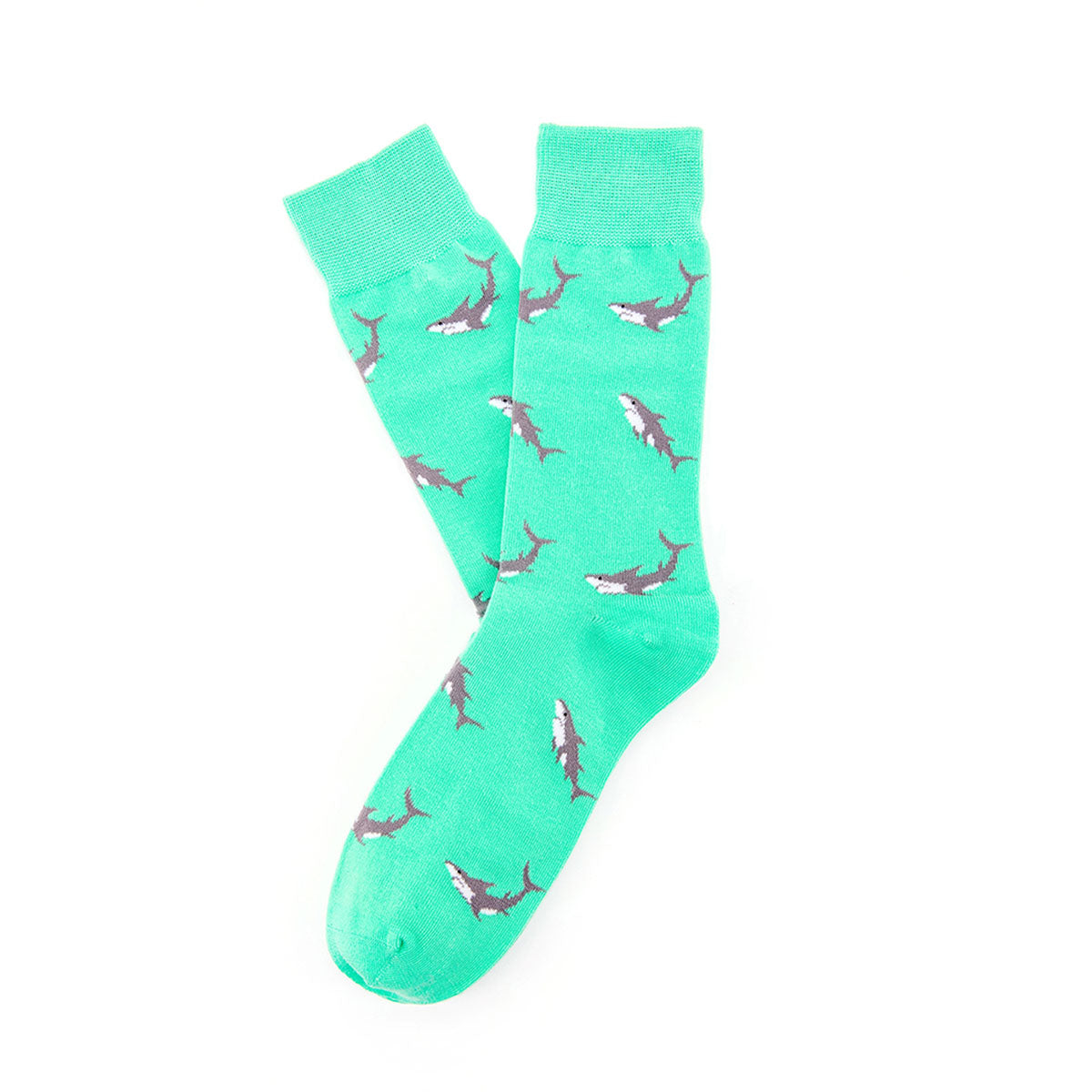 Socks Lab - Calcetín Algodón Peinado Tiburón Verde