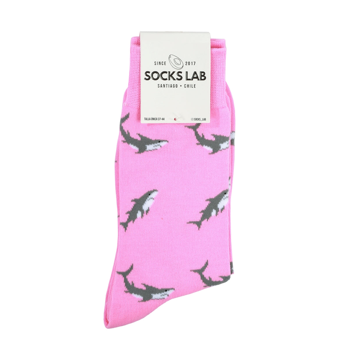 Socks Lab - Calcetín Algodón Peinado Tiburón Rosado