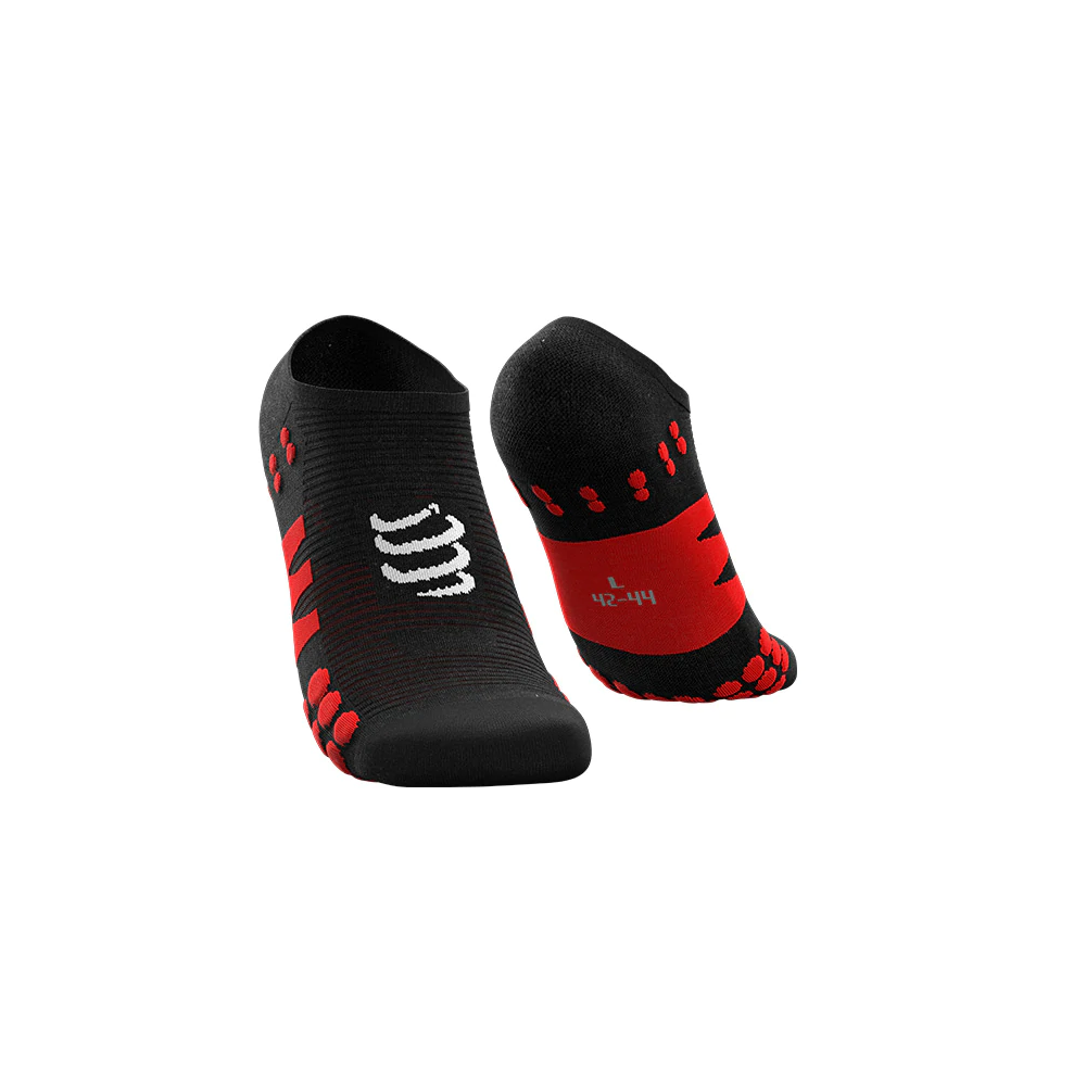Compressport - Calcetín No Show Negro/Rojo