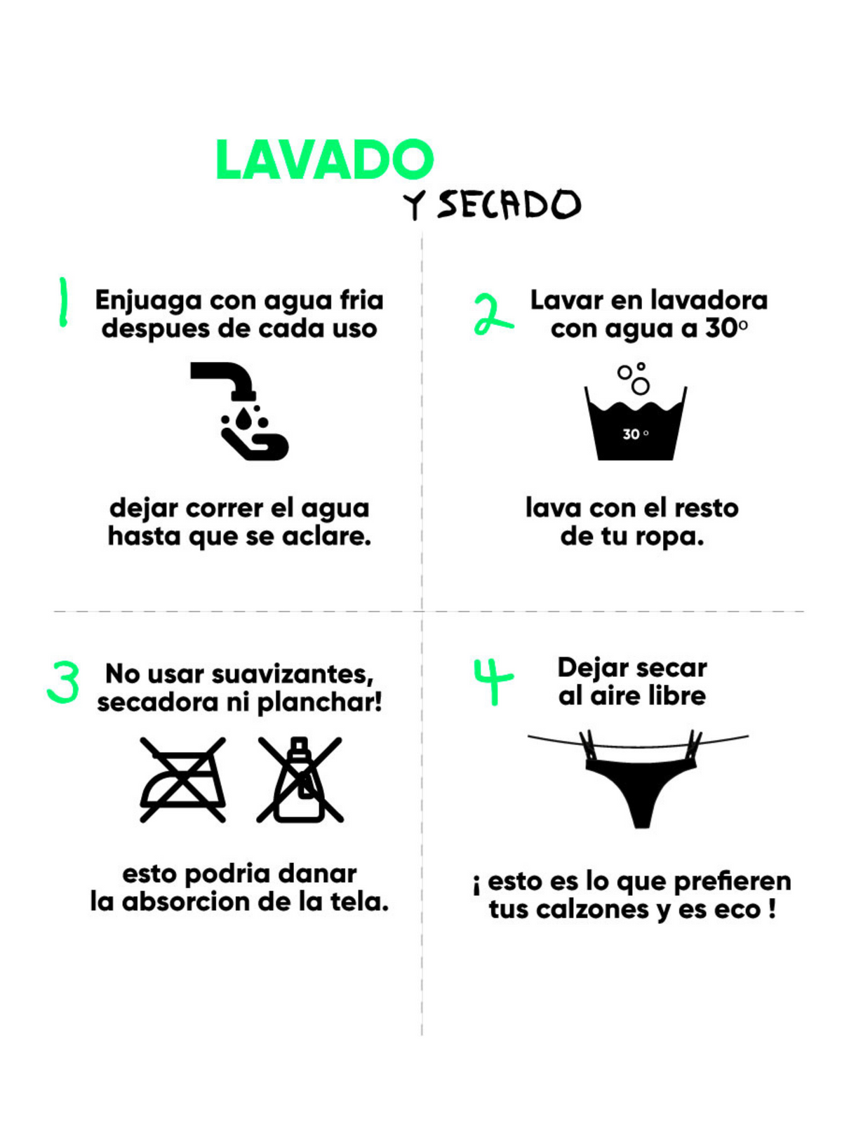 Bloodygreen - Calzón Menstrual Colaless Flujo Liviano